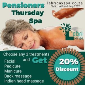 Pensioners Thursday spa special L'abri day spa