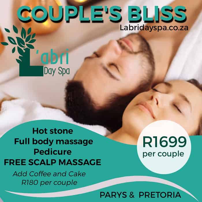 Couples bliss spa day L'abri day spa