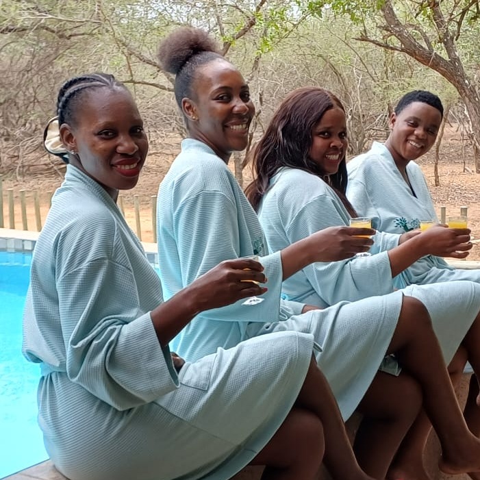 Relaxing at the pool