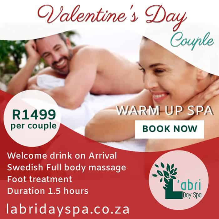 Valentines couples warm up spa special L'abri