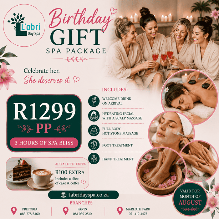 Birthday gift spa special L'abri day spa